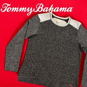 Mens Tommy Bahama Grey‎ Heathered Long Sleeve Tee Size M Medium Pullover Shirt